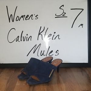 Women's Calvin Klein Navy Blue Mules
